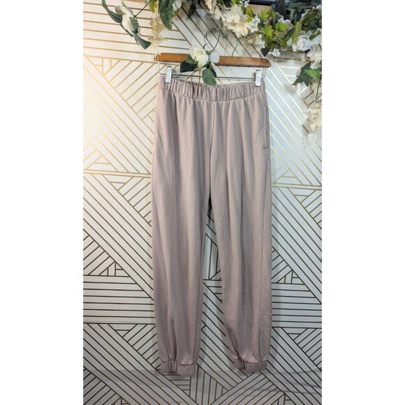 Brandy Melville Women's Rosa Sweatpants Joggers Fleece Pink Tan Size S/M READ - Picture 1 of 7